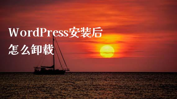 WordPress安装后怎么卸载-uusu优素-乐高,模型,3d打印,编程