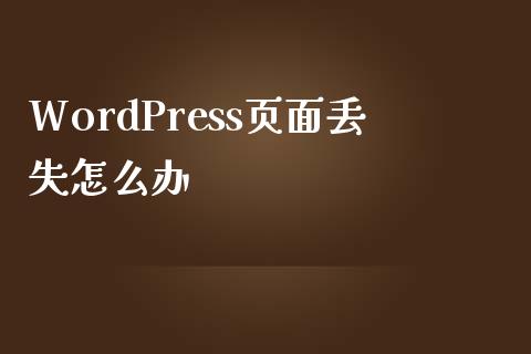 WordPress页面丢失怎么办-uusu优素-乐高,模型,3d打印,编程