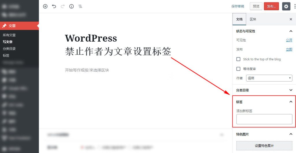 WordPress网站如何禁止作者为文章设置标签？-uusu优素-乐高,模型,3d打印,编程