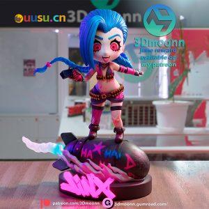 【英雄联盟】Q版 金克斯-uusu优素-乐高,模型,3d打印,编程