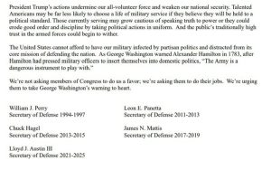美国5名前防长罕见集体发声，谴责特朗普削弱国家安全-uusu优素-乐高,模型,3d打印,编程