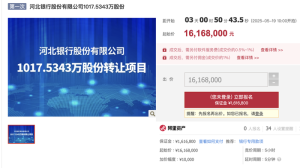 资产省内称王股权却 “无人接盘”！河北银行千万股股权再次流拍-uusu优素-乐高,模型,3d打印,编程