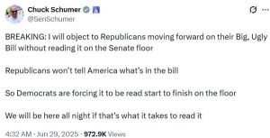 要花10多小时朗读940页全文，民主党将阻挠特朗普“大而美”法案-uusu优素-乐高,模型,3d打印,编程